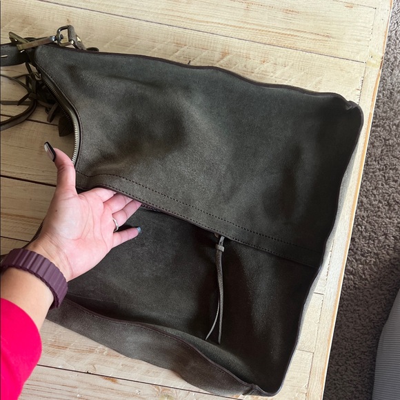 HOBO olive green Suede Hobo Bag - Picture 4 of 9